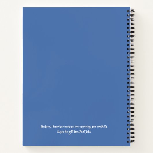 Schwarzes Pferd Wildblume Girls Rosa Lila Kinder Notizblock (Rückseite)