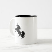 Schwarzes Pferd Zweifarbige Tasse (Vorderseite Links)