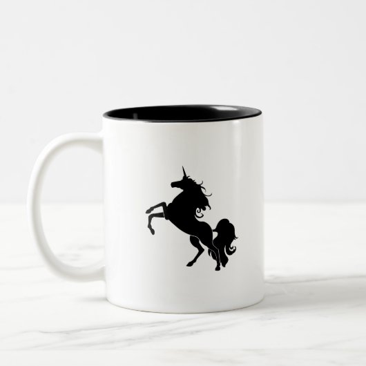 Schwarzes Pferd Zweifarbige Tasse (Links)