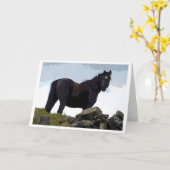 Schwarzes Pferdekarten Karte (Gelbe Blume)