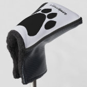 Schwarzes Pfotenabdruck-Design Golf Headcover (3/4 Vorderseite)