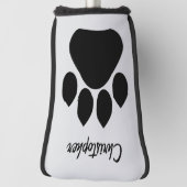 Schwarzes Pfotenabdruck-Design Golf Headcover (Rotieren 90)