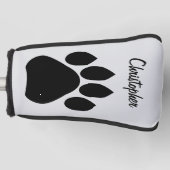 Schwarzes Pfotenabdruck-Design Golf Headcover (Vorderseite)