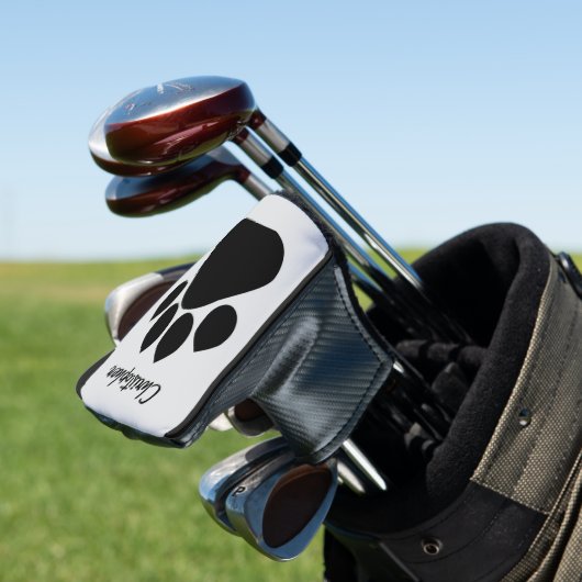 Schwarzes Pfotenabdruck-Design Golf Headcover (In Situ)