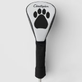 Schwarzes Pfotenabdruck-Design Golf Headcover (Vorderseite)