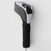Schwarzes Pfotenabdruck-Design Golf Headcover (angewinkelt)