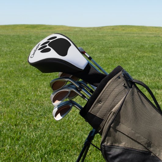 Schwarzes Pfotenabdruck-Design Golf Headcover (In SItu)