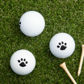 Schwarzes Pfotenabdruck-Design Golfball (Insitu Gras)