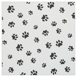 Schwarzes Pfotenabdruck-Muster Stoff