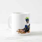 Schwarzes Piet mit gingernuts und Süßigkeiten Kaffeetasse (Vorderseite Links)