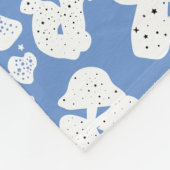 Schwarzes Pilzmuster 01b Blau BG Fleecedecke (Ecke)