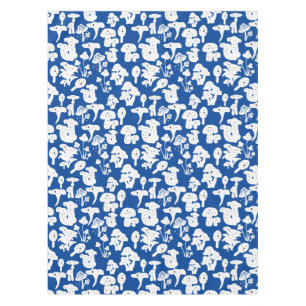 Schwarzes Pilzmuster 01b blaues BG Tischdecke
