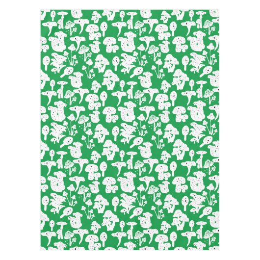 Schwarzes Pilzmuster 01b Green BG Tischdecke (Vorderseite)