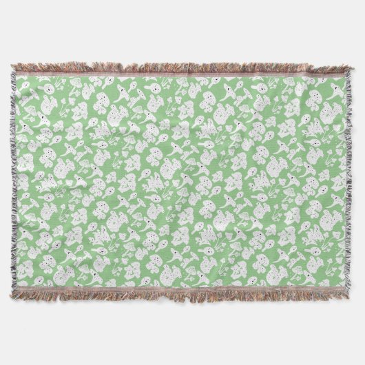 Schwarzes Pilzmuster 01b Lgreen BG Decke (Vorderseite)