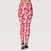 Schwarzes Pilzmuster 01b Rotes BG Leggings (Rückseite)