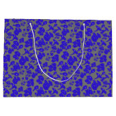 Schwarzes Pilzmuster 01blau Grau BG Große Geschenktüte (Rückseite)