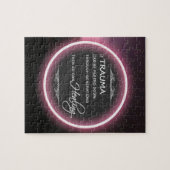Schwarzes Pink Glowing Zitat Puzzle (Horizontal)