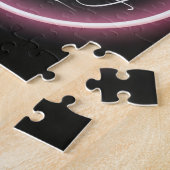Schwarzes Pink Glowing Zitat Puzzle (Seite)