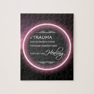Schwarzes Pink Glowing Zitat Puzzle