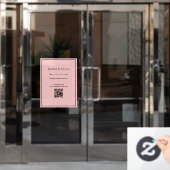 Schwarzes Pink QR-Code-Bürotürschild Fensteraufkleber (Büro Tür)