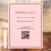 Schwarzes Pink QR-Code-Bürotürschild Fensteraufkleber (Blatt 2)
