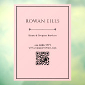 Schwarzes Pink QR-Code-Bürotürschild Fensteraufkleber (Blatt 3)