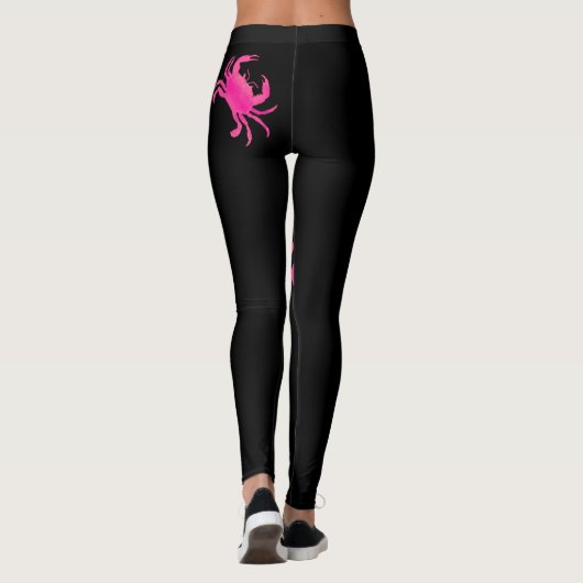 Schwarzes Pink-Seekrabbe Leggings (Rückseite)