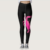 Schwarzes Pink-Seekrabbe Leggings (Vorderseite)