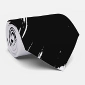 Schwarzes Pinsel Modernes Weiß Hintergrund #2 Krawatte (Gerollt)