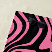 Schwarzes Pionk gestreiftes Strandtuch oder Farbe  (Beispiel)