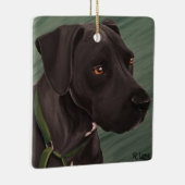 Schwarzes Pitbull Keramikornament (Rechts)