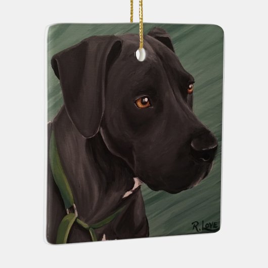 Schwarzes Pitbull Keramikornament (Rechts)