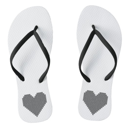 Schwarzes Pixel Badesandalen (Fußbett)