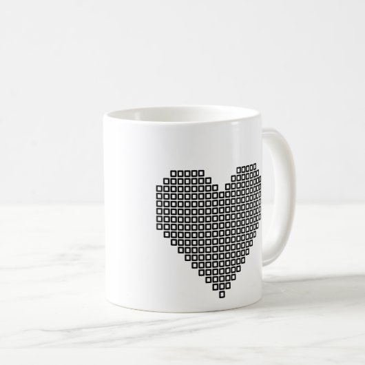 Schwarzes Pixel Kaffeetasse (VorderseiteRechts)