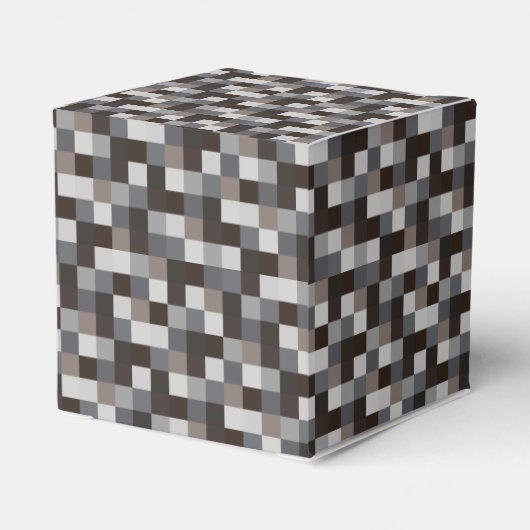 Schwarzes Pixel-Muster Geschenkschachtel (Rückseite)
