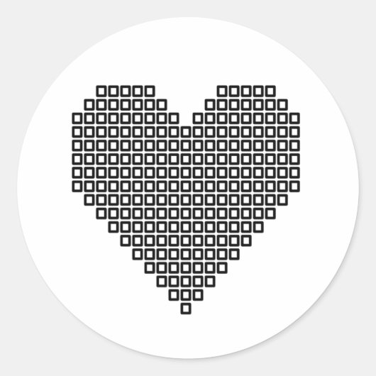 Schwarzes Pixel Runder Aufkleber (Vorderseite)