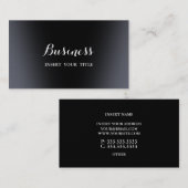 Schwarzes Platin kalligraphisch Visitenkarte (Vorne/Hinten)
