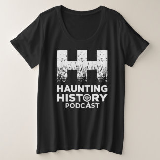 Schwarzes Plus T mit weißem HHP-Logo Große Größe T-Shirt