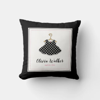 Schwarzes Polka-Dotkleid von Little Girl - Kinderk Kissen