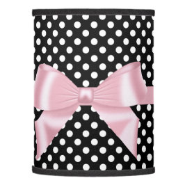 Schwarzes Polka-Dotmuster mit rosa Bow