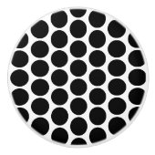Schwarzes Polka-Punkt-Design Keramikknauf (Vorderseite)