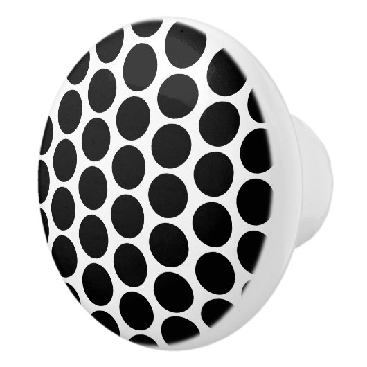 Schwarzes Polka-Punkt-Design Keramikknauf (Rechts)