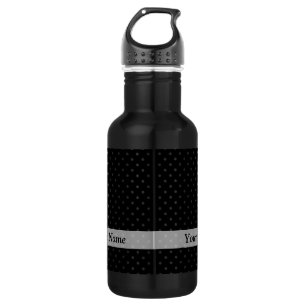 Schwarzes Polka-Punktmuster Edelstahlflasche