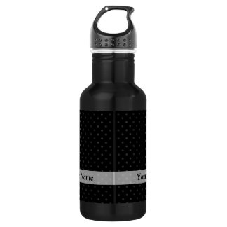 Schwarzes Polka-Punktmuster Edelstahlflasche