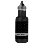 Schwarzes Polka-Punktmuster Edelstahlflasche (Rechts)