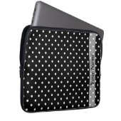 Schwarzes Polka-Punktmuster Laptopschutzhülle (Vorne Rechts)