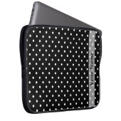 Schwarzes Polka-Punktmuster Laptopschutzhülle (Vorne Rechts)