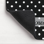 Schwarzes Polka-Punktmuster Mousepad (Ecke)