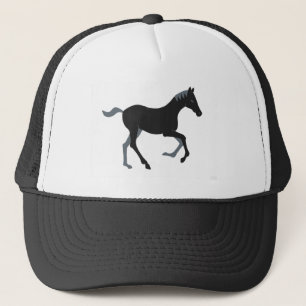 Schwarzes Pony Truckerkappe