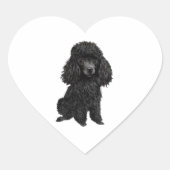 Schwarzes Poodle (#3) Herz-Aufkleber (Vorderseite)